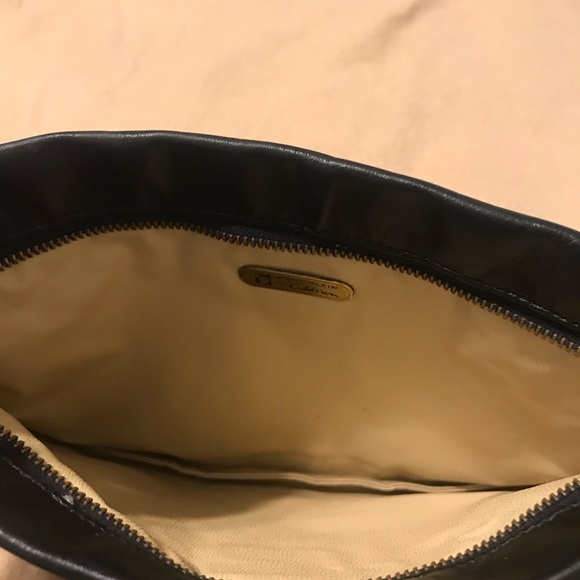 Ann Kline clutch, 6”Hx 10”W, dark olive green - Picture 3 of 6